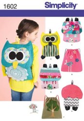 1602 CHILDREN'S APPLIQUE BACKPACKS 2 STYLES PATTERN